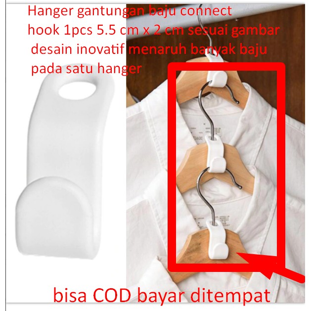 Hanger Gantungan Baju Connect Hook 1pcs 5.5 Cm X 2 Cm Sesuai Gambar Desain Inovatif Menaruh Banyak B