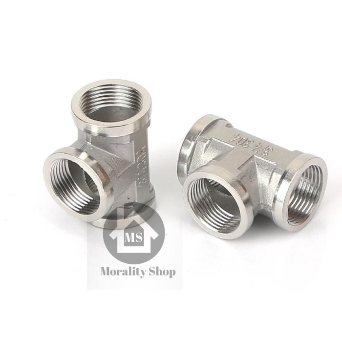 Nepel Kran T Stainless 304 TS13- Nepel Tee fitting DALAM Stenlis sambungan kran fleksible K16