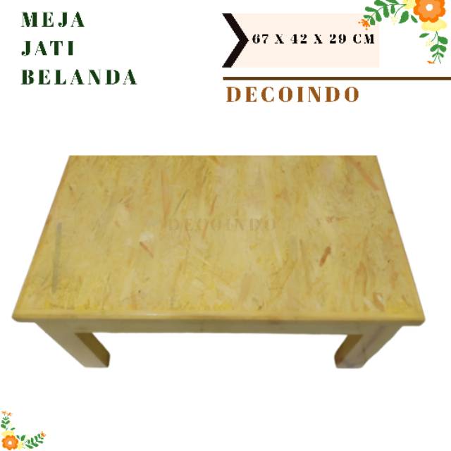 Meja kayu kecil murah lesehan minimalis Jati Belanda