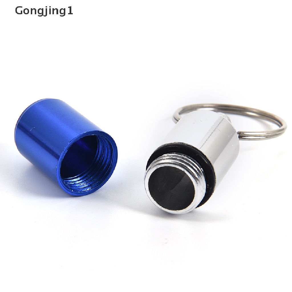 Gongjing1 Gantungan Kunci Botol Holder Obat Pil Bahan Aluminum Anti Air