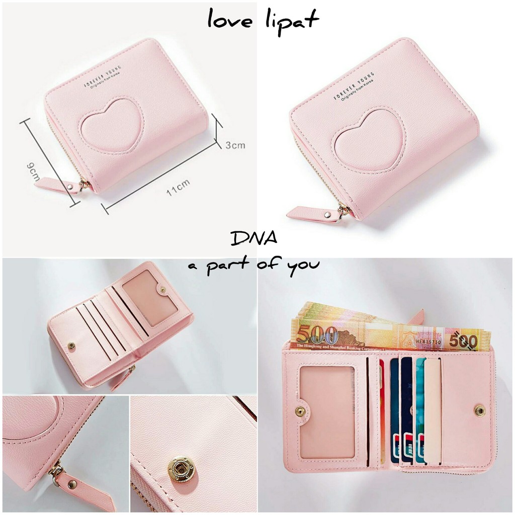 Promo Dompet Wanita Dompet Lipat Kotak Embos Love Lucu Elegan Bahan PU Leather Taiga Ukuran 10x10 20x20 20x15 Warna Pastel Hitam Pink Tosca Biru muda