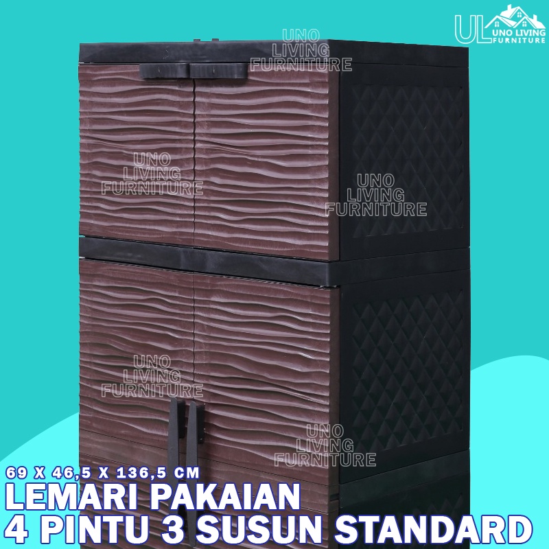 AKAKO - LEMARI PAKAIAN MINIMALIS AKAKO CATUR SUSUN LEMARI PLASTIK LEMARI BAJU LEMARI ROTAN AKAKO SWING