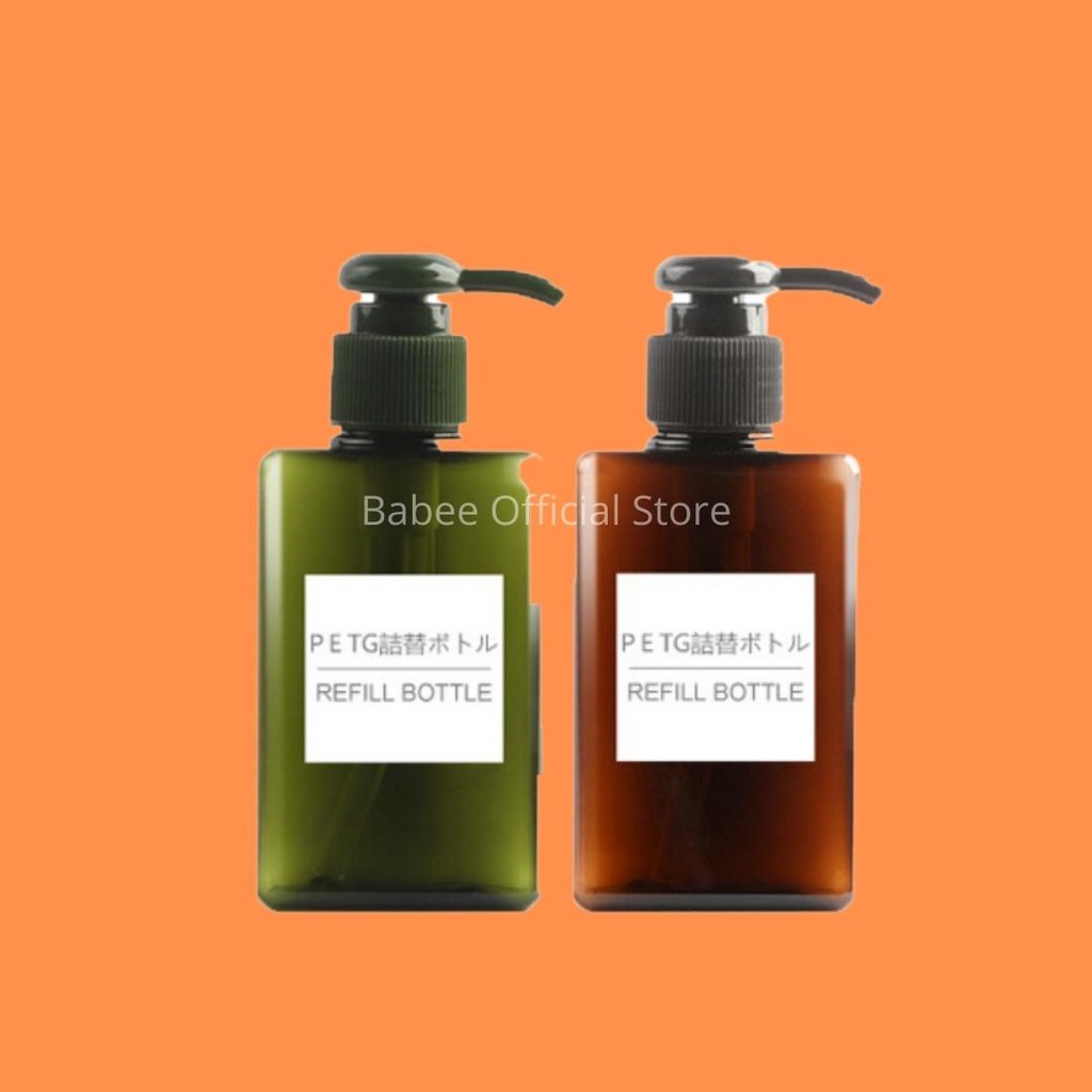 BABEE - BOTOL SABUN AESTHETIC 100ML / BOTOL PUMP KOTAK PLASTIK / WADAH HAMPERS SABUN MANDI SHAMPOO SANITIZER