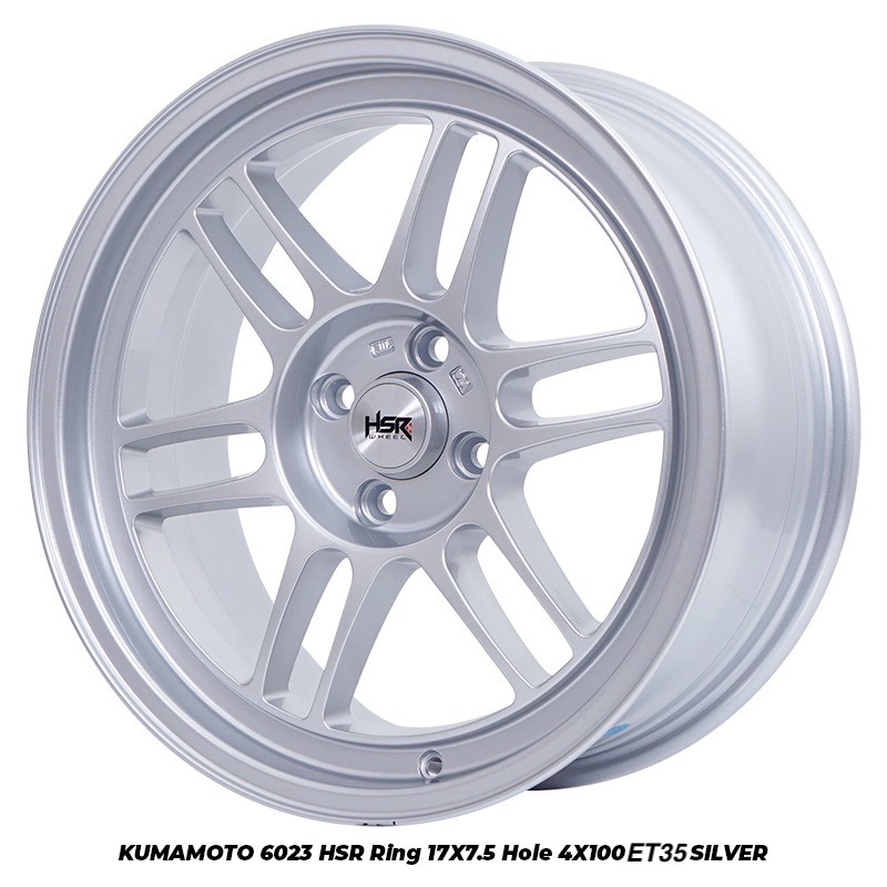 Velg R17 Mobil Jazz Yaris Mobilio HSR KUMAMOTO 6023 Ring 17 Lubang 4 Silver