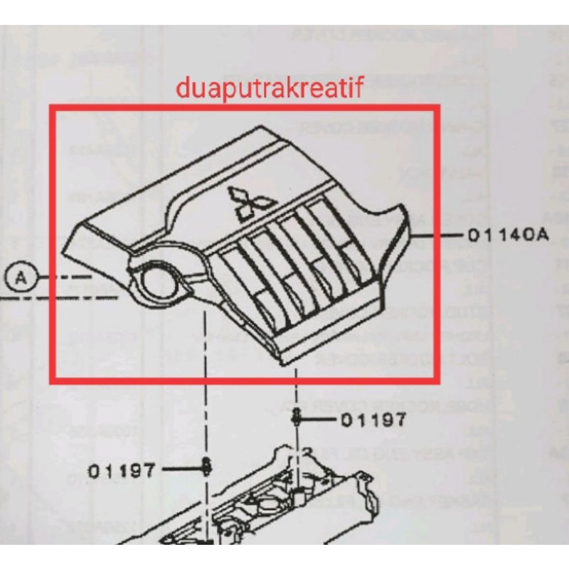 Tutup mesin xpander Cover mesin atas xpander cover engine mitsubishi xpander 1003A374