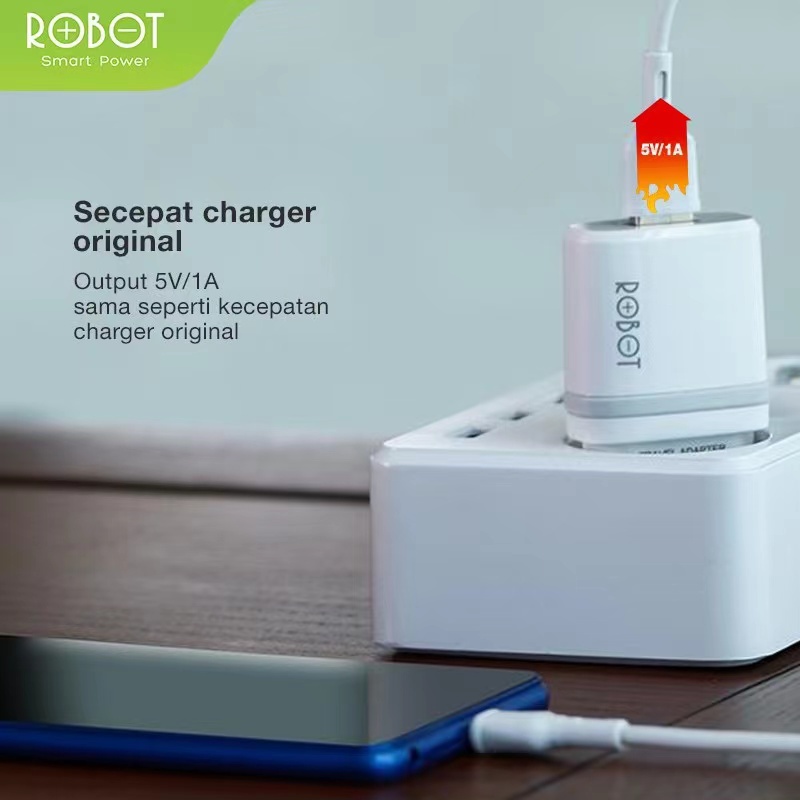 Charger FAST CHARGING ROBOT RT-K7 White - Free Kabel MICRO USB