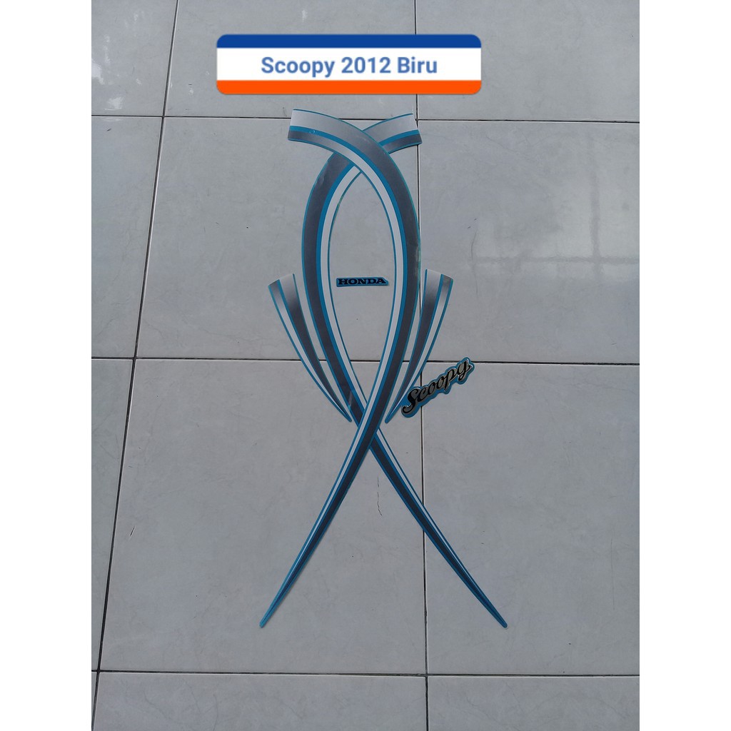 Sticker Motor Honda Scoopy 2012 Biru