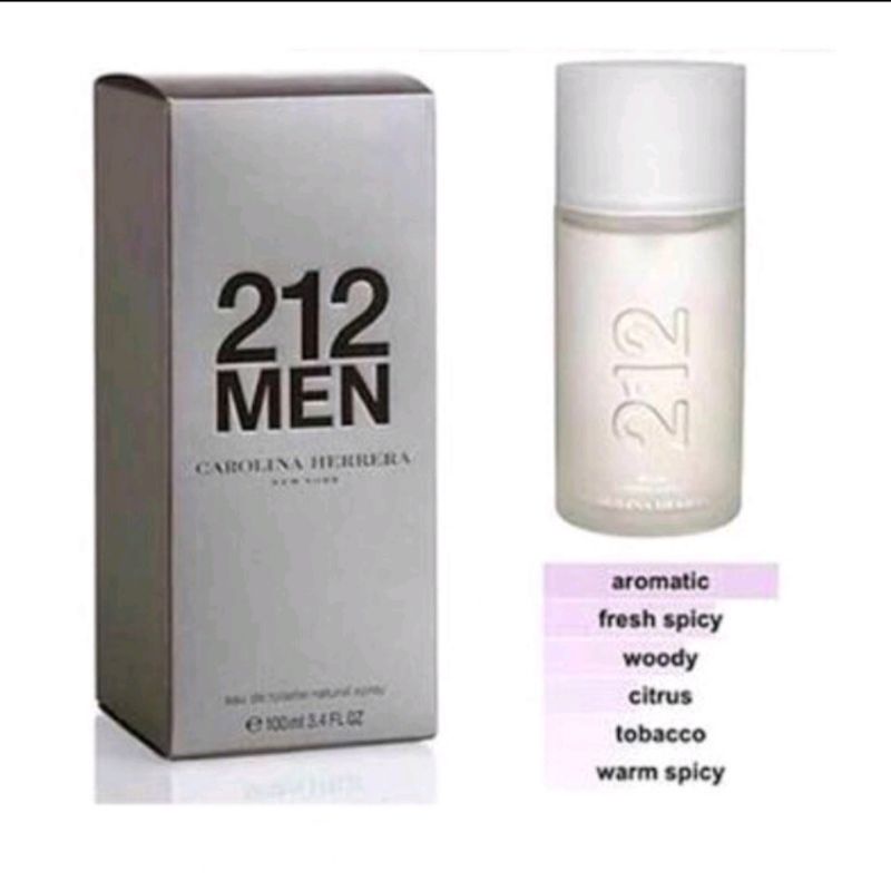 PARFUM PRIA 212 MEN CAROLINA HERRERA 100 ML ORI SINGAPORE