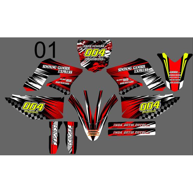 Decal klx merah keren