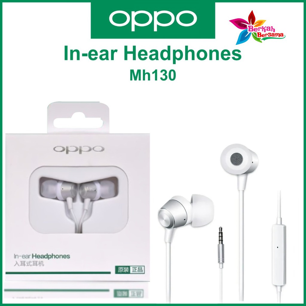 MH130 Headsfree Headset earphone Hf oppo original 100% F9 a5s A5 a9 a12 a53 a52 a92 2020 BB2658