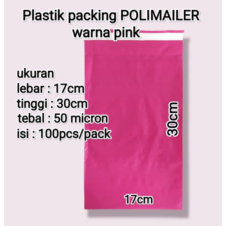 

Polymailer pink ukuran 17x30/plastik packing