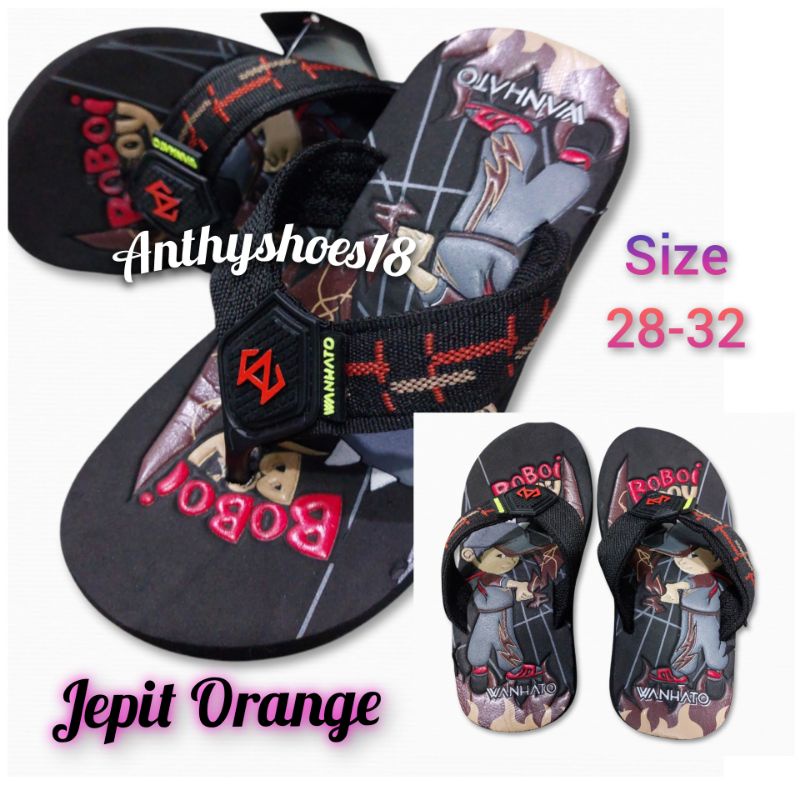 *NEW* WANHATO Sandal Jepit Karakter Anak Laki Boboi Boy Size 28-32