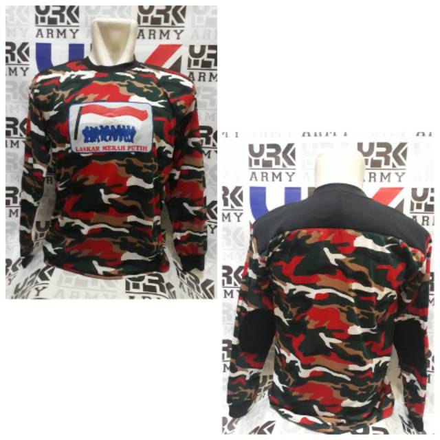 Kaos panjang deker loreng laskar merah putih