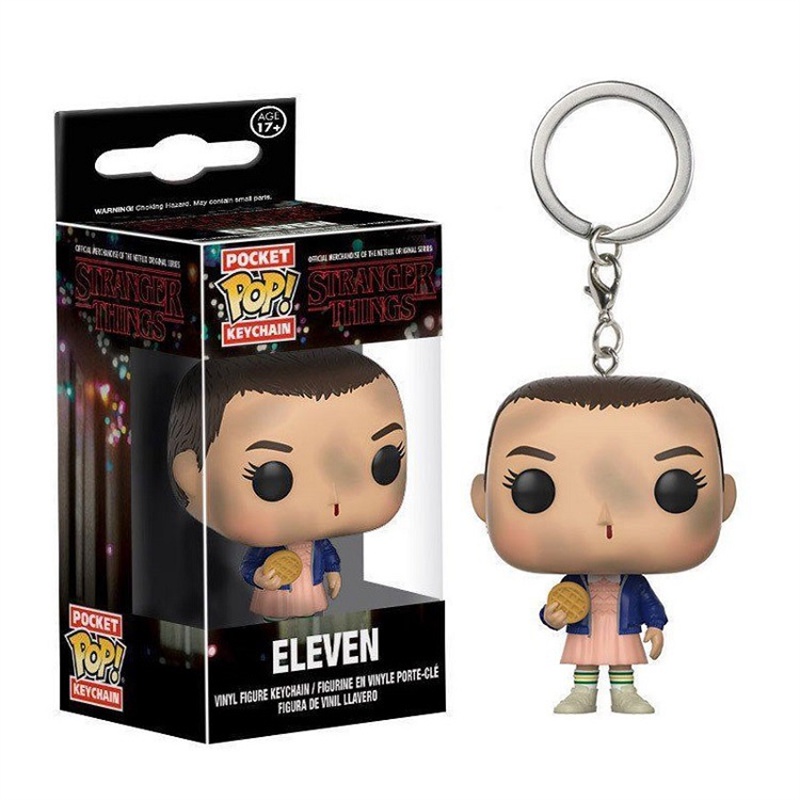 1pc Gantungan Kunci Funko POP Anime Stranger Things Dustin Eleven Minifigures Bahan PVC