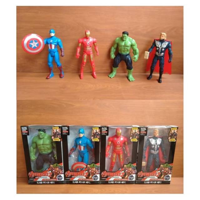 Mainan Set Avengers 4pcs - Robot Anak Ironman Hulk Capt America Thor