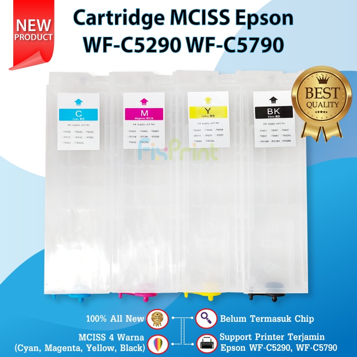 Cartridge MCISS Refillable Epson WF-C5290 WF-C5790 4 Warna Printer