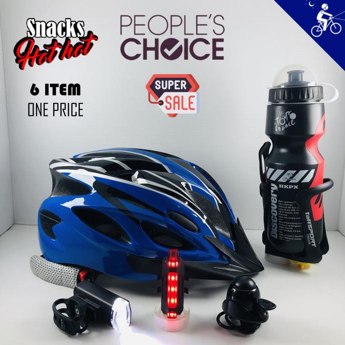 Helm Sepeda "Paket Sepeda Malam" - Biru