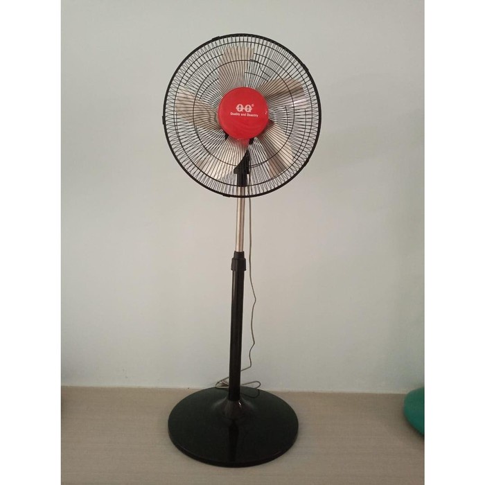 QQ Stand Fan 16 Inch Kaki Bulat Besi GMM-372 GMM372 / GMM 372