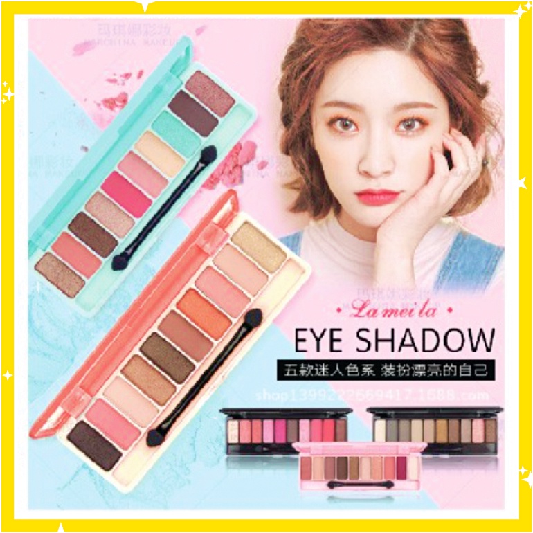 LAMEILA PLAY COLOR - Palet Eyeshadow 12 Warna Shimmer Tahan Lama Anti Air LA004 3596