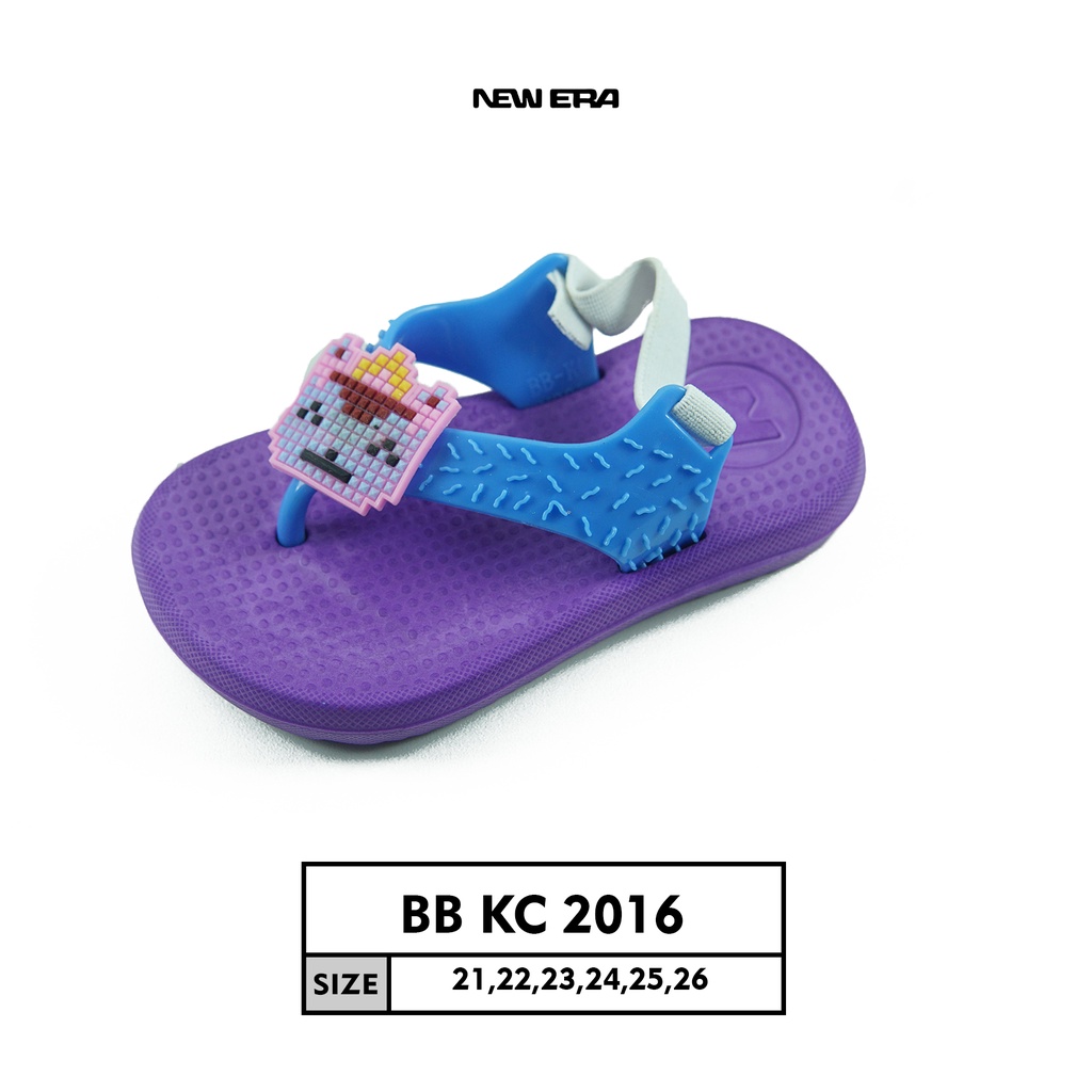 gos NEW ERA BB CNC 2016 Sandal anak Sandal Tali Karet Belakang Original