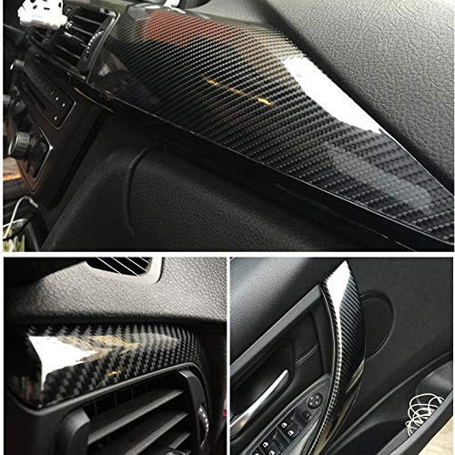 Skotlet Carbon 1roll 6D Glossy L 50cm x P 9meter Sudah Ada Perekat Bahan Premium Wrapping Mobil / Motor