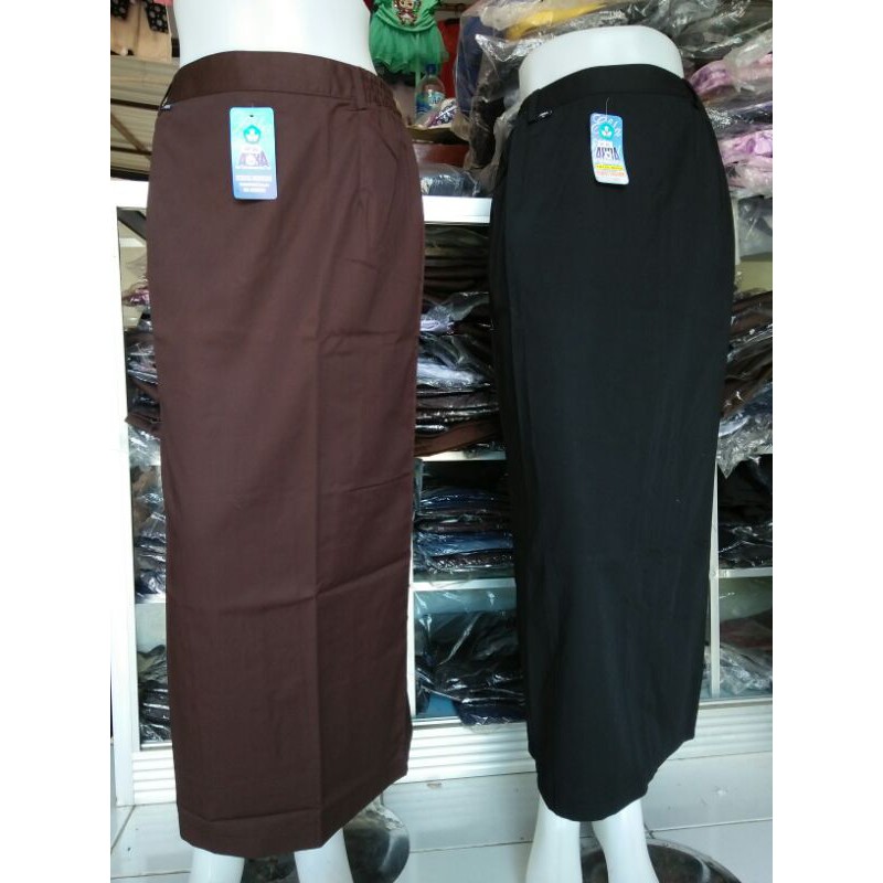 Rok span belah belakang seragam sekolah SMP SMA coklat hitam - Rok Hitam Panjang rok SMA Panjang