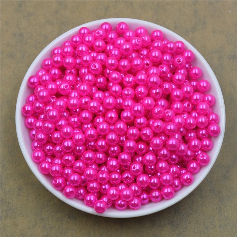 100pcs Manik-Manik Mutiara Imitasi Bahan abs Ukuran 6mm Untuk Aksesoris Pakaian