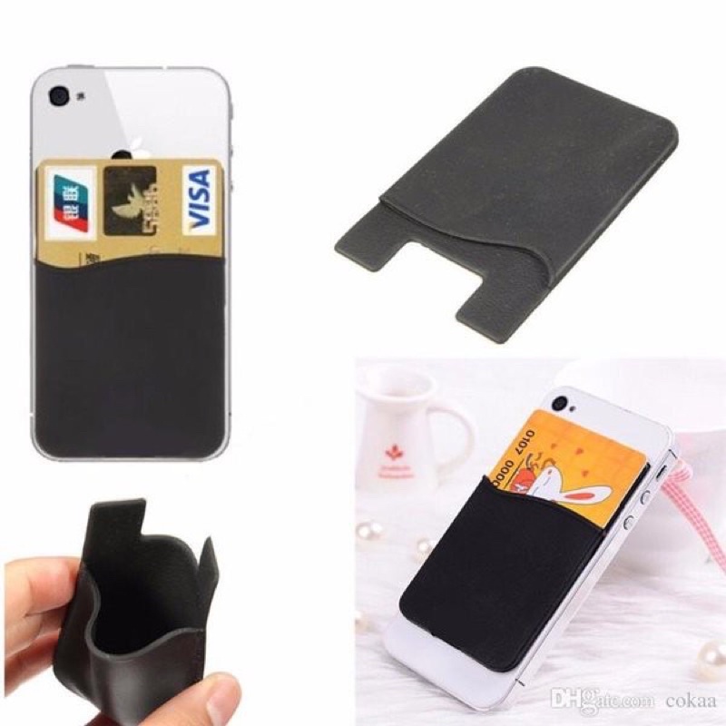 Sticky Card Holder / Dompet Kartu / Tempelan Hp / Card Holder Rubber Smartphone Universal