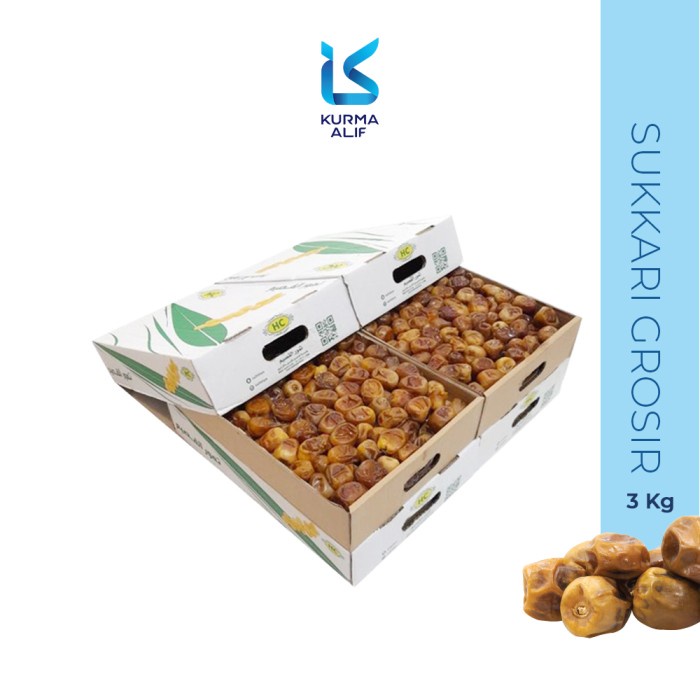 

Kurma Sukari / Kurma Raja Dus 3 kg / Kurma Basah