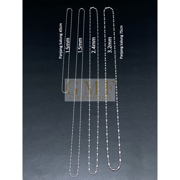 Kalung Monel Oval Kalung Kombinasi Merica Biji Beras Baja Putih Anti Karat Stainless Steel