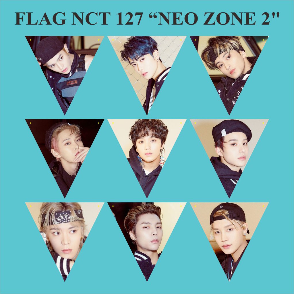 BUNTING FLAG NCT 127 NEO ZONE Plus Tali Souvenir Kpop Murah