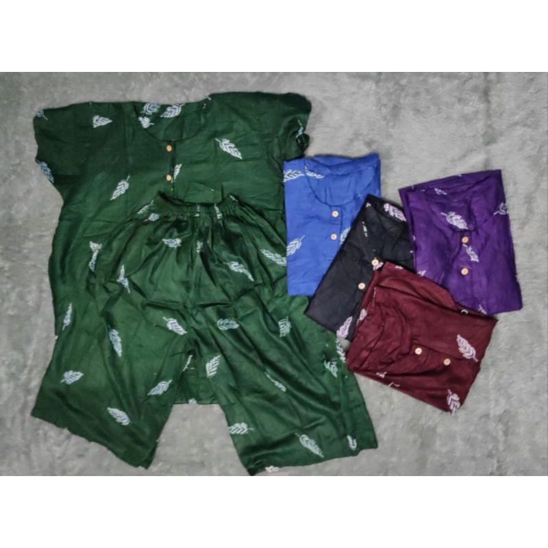setelan wanita rayon lengan pendek / setelan wanita rayon jumbo pendek / baby doll lengan pendek / s