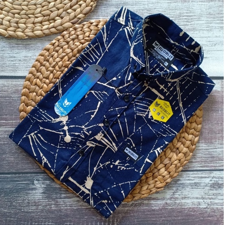 Baju Kemeja Hem Pria Distro Surfing Skate Fullprint Printing Motif Pantai Abstrak Bunga Floral Korea