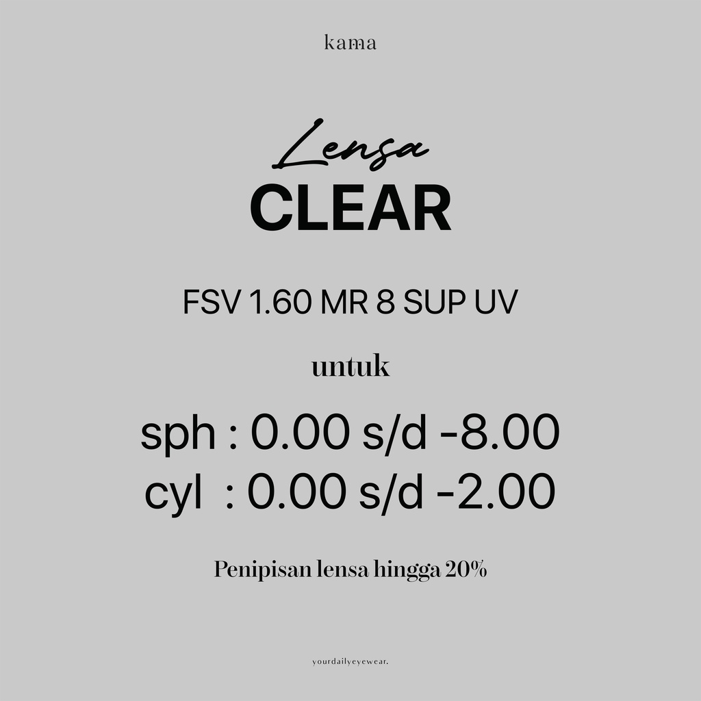 LENSA ANTIRADIASI CLEAR HI AR