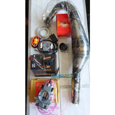 Paket blayer rxking pengapian rm, pwm 38, manipol lurus, membran vforce 4, knalpot kupang drum81 pak