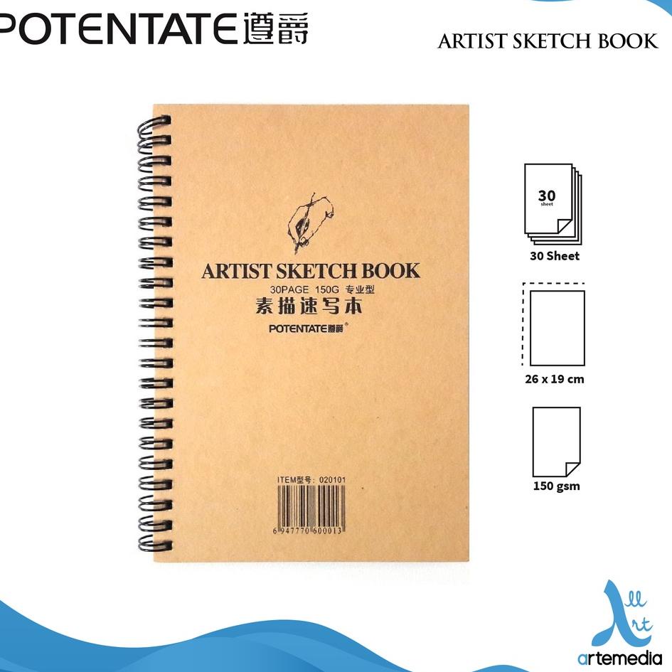 

[KODE AQCGY] Buku Sketsa Potentate Artist 19x26cm Wire Bound Sketchbook