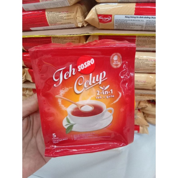

Teh Celup Sosro 5 TeaBags 2 in 1 teh +gula 90gr.