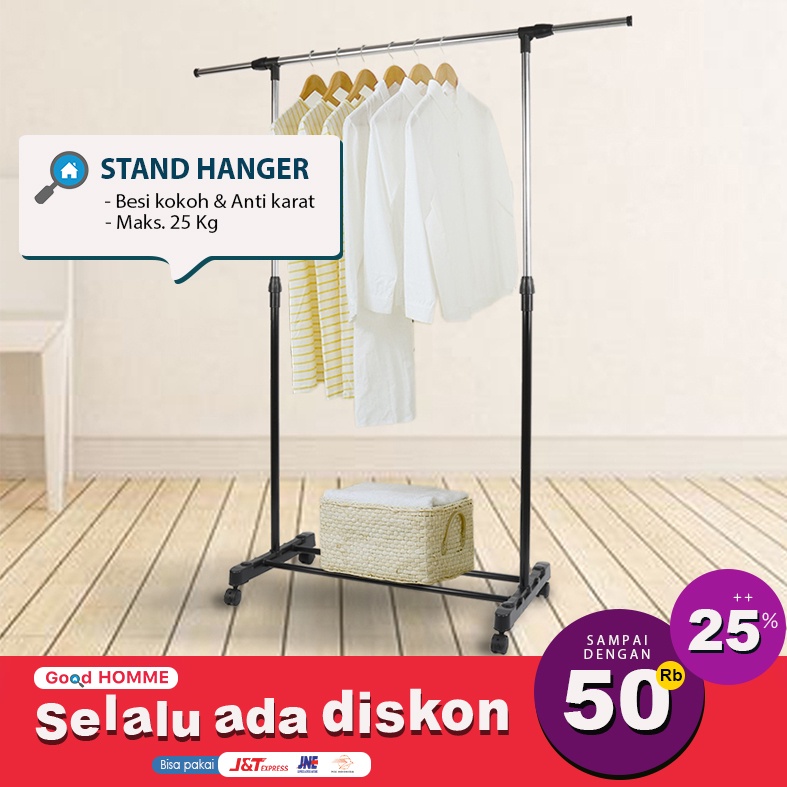 Stand Hanger Rak Tempat Gantungan Jemuran Baju Pakaian Gantung Gawang Serbaguna