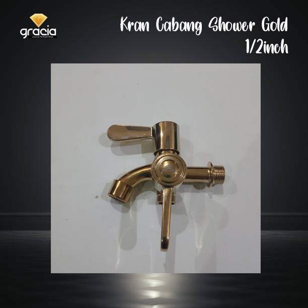 Kran Cabang Shower Keran Double Stainless Gold Kran Double Shower Series Gold