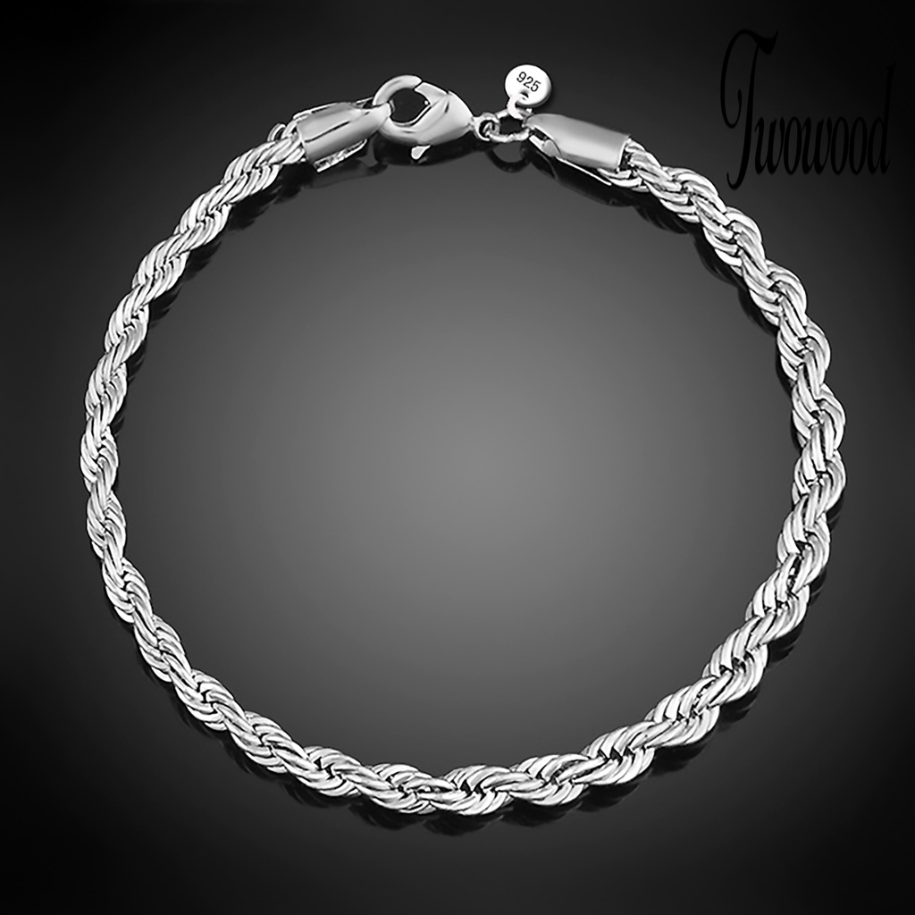 Gelang Sterling Silver 925 Model Twist Untuk Wanita