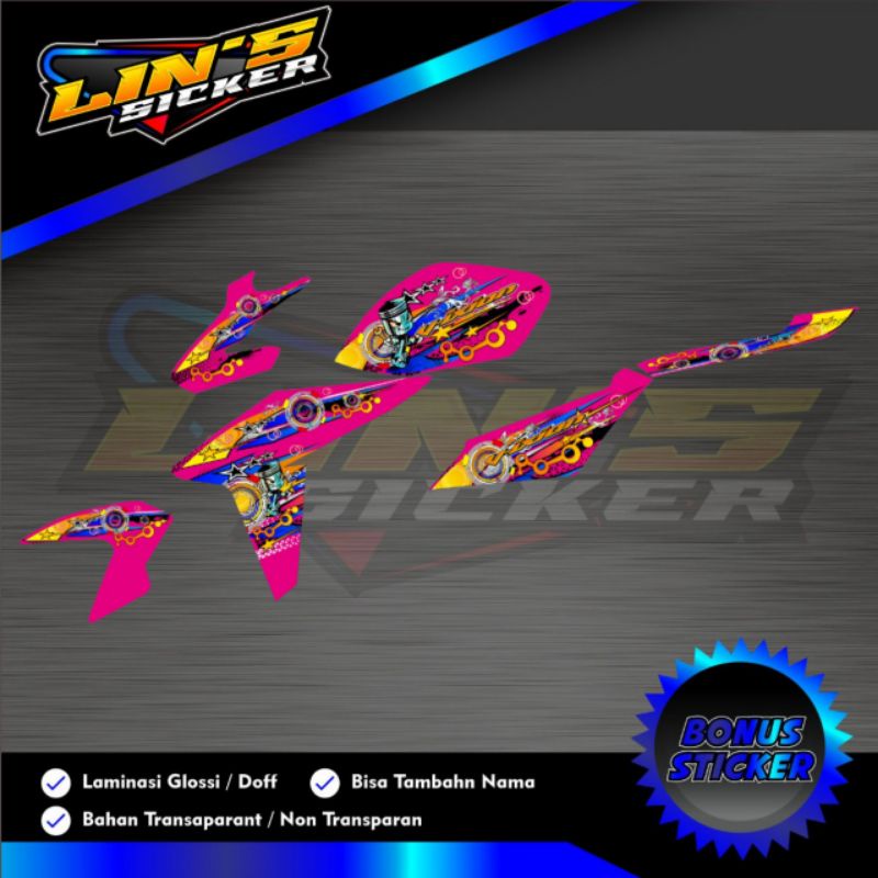 Striping Vixion NVA Transparan Custom / List Vixion Transparan Nva Custom Piston