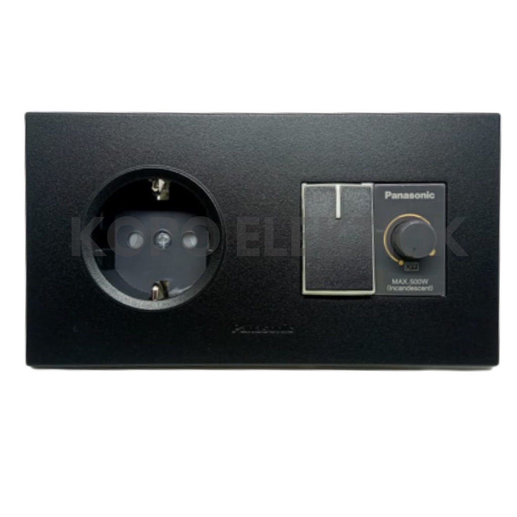 Panasonic Stopkontak + Saklar Engkel + Dimmer Style Black