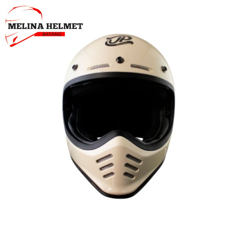 jp signature white cream gloss helm fullface/retro