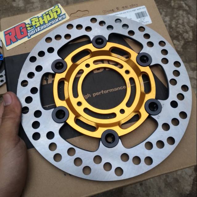 disk piringan cakram brembo RS gold floating black 220mm flat datar original thailand universal