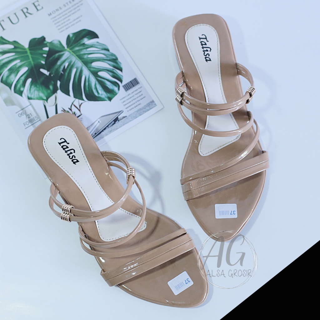 Sandal Hak Tahu Wanita 3cm Kokop - Sandal Wanita Hak Tahu 3 cm Sandal Wanita Kepang SandaL Heels Talisa