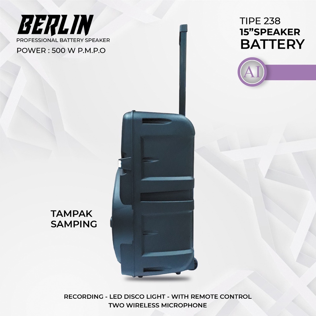 Speaker Portable Professional BERLIN 238 / 15inch Single Speaker