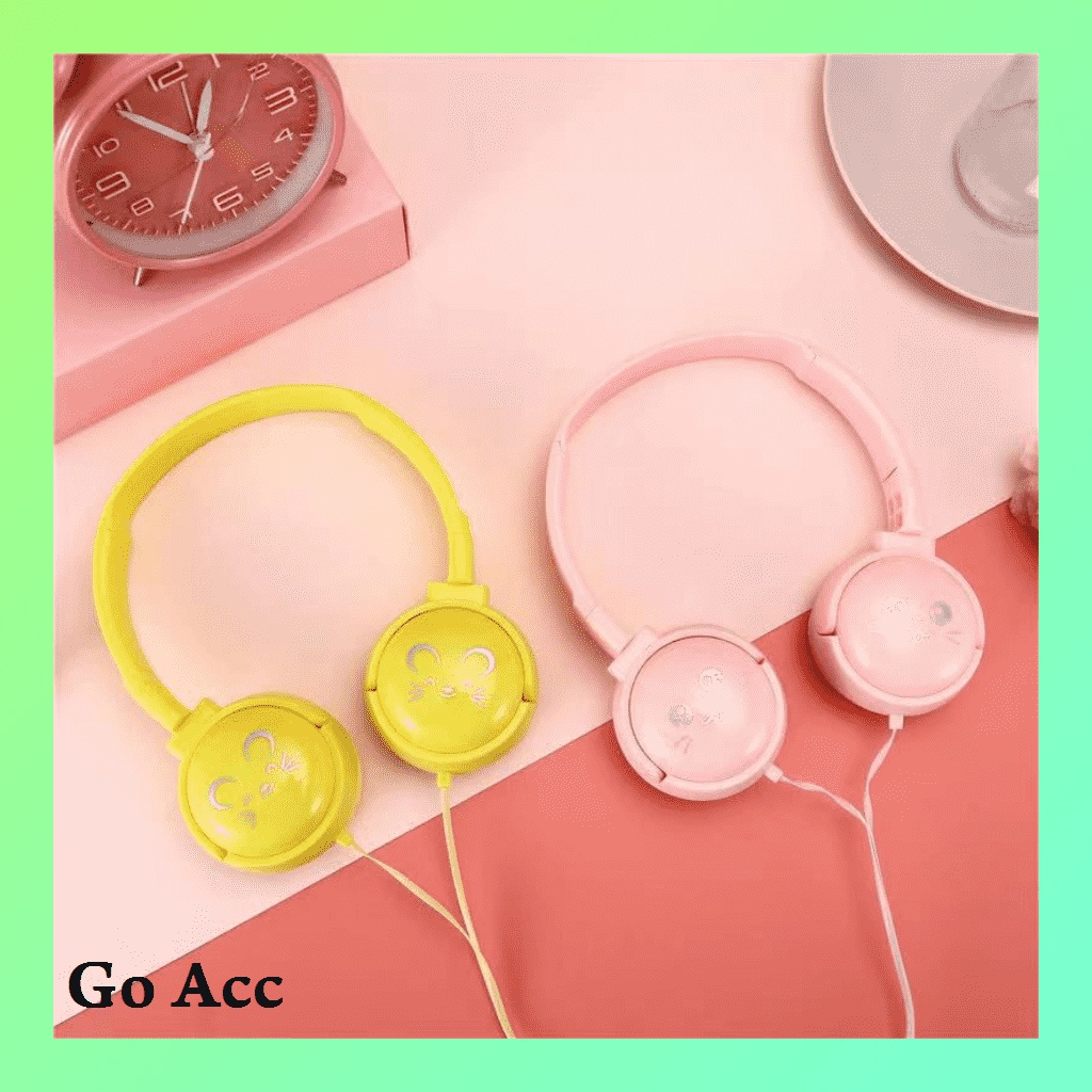 Headset Bando Xtra bass headphone earphone Macaron Gaming