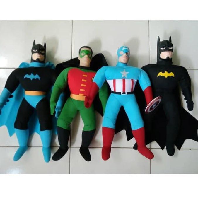 ON SALE BONEKA ANAK BAYI■ BONEKA SUPERHERO BATMAN ROBIN CAPTAIN AMERICA ULTRAMAN BESAR EMPUK