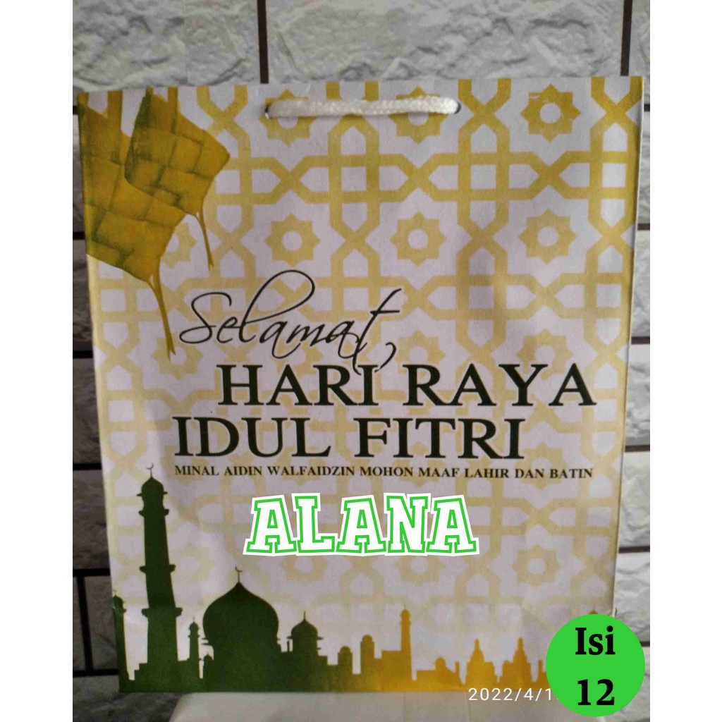 

Tas souvenir isi 12 pcs/ paper bag/ tas souvenir idul fitri/ tas lebaran