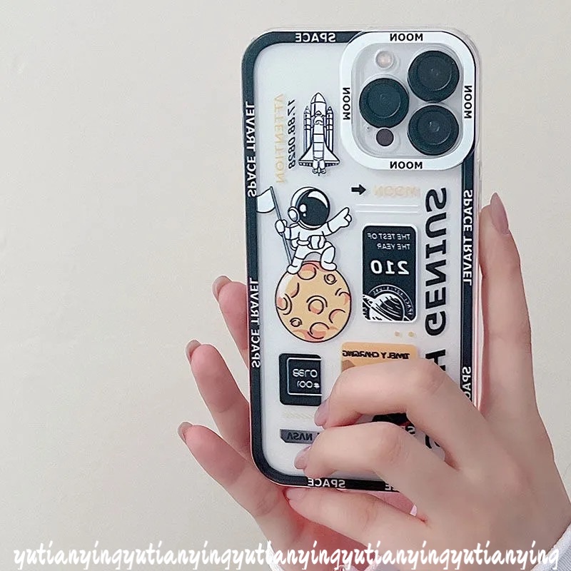 Soft Case TPU Transparan Desain NASA Genius Astronot Roket Untuk Realme 9 Pro C11 2021 C31 C35 9i C21Y C25Y C21 8 C3 C15 C25S 9 5i C20 C20 8i 6i C20